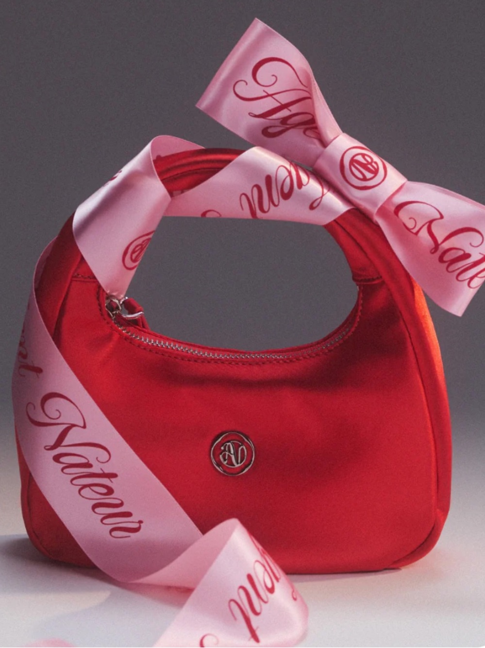 NEW Agent Nateur Red Satin Bag